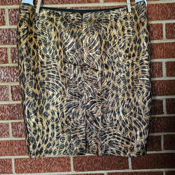 Vintage ESCADA Animal Leopard Gold Mini Skirt 38 - Picture 3 of 4